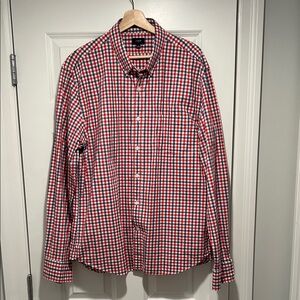 J. Crew Red and Blue Checkered Casual Shirt